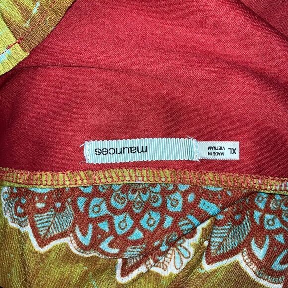 Maurice’s dress career deep v front and back floral geometric design size XL - Picture 2 of 8